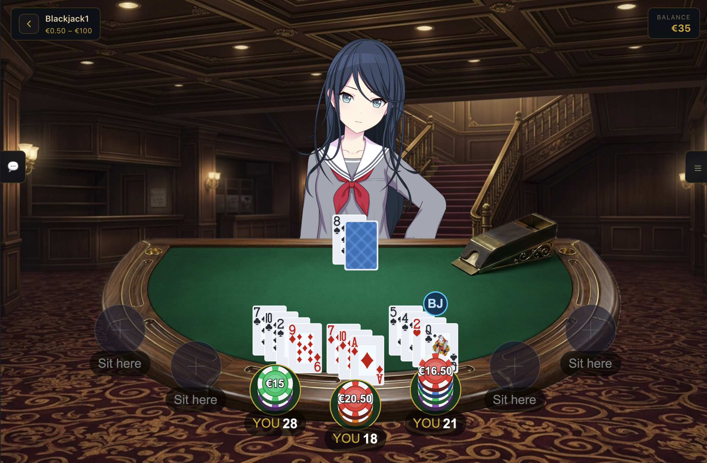 Blackjack Table Showcase